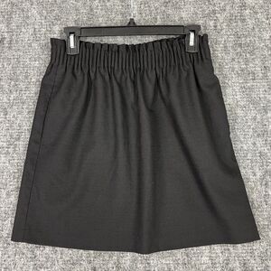 J.Crew Skirt Women's 2 Black Solid Elastic‎ Adjustable Waist Short Lining